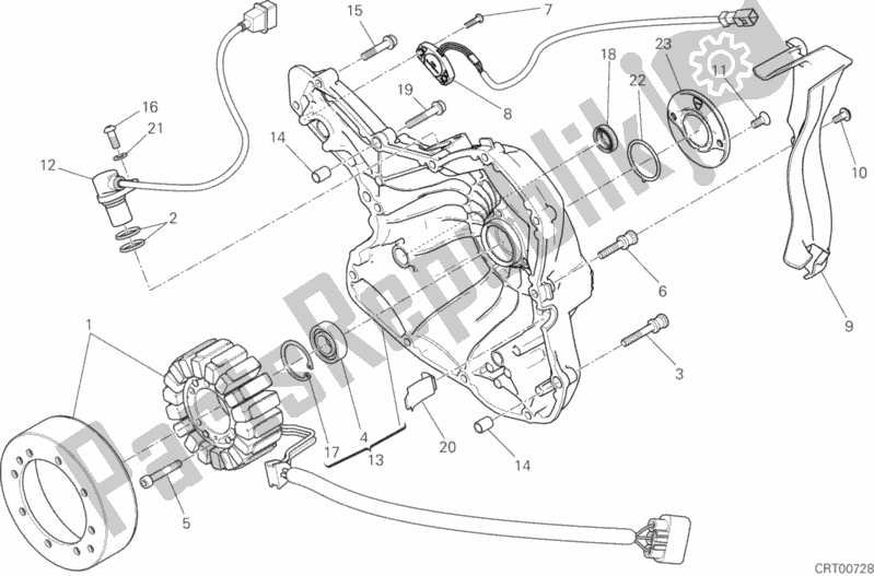 All parts for the Generator Cover of the Ducati Diavel Xdiavel Brasil 1260 2018